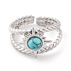 Sun 304 Stainless Steel Open Cuff Rings RJEW-G314-04P-3