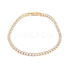 Brass Pave Clear Cubic Zirconia Horse Eye Link Bracelets BJEW-B094-03A-G-1