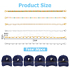 6Pcs Brass & 304 Stainless Steel Link Baseball Cap Chain AJEW-HS00002-2