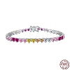 Anti-Tarnish Rhodium Plated 925 Sterling Silver Link Chain Bracelet BJEW-Z017-01C-3