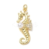 Brass Cubic Zirconia Pendants KK-L253-26G-02-1