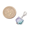 Cat Head Shape Glass Pendant Decorations HJEW-JM03335-3