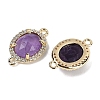 Natural Amethyst Faceted Oval Links G-B126-05G-04-2