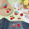 8Pcs 4 Styles Glass Crystal Embroider Thread Iron on/Sew On Patches PATC-PH0001-38-4