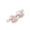 Natural Pearl Potato Beaded Connector Charms PALLOY-JF04902-6