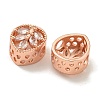 Rack Plating Brass Micro Pave Cubic Zirconia Beads KK-A220-12RG-2