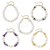 Starfish Synthetic Turquoise & Natural Mixed Gemstone Chip Beaded Bracelets for Women BJEW-JB11264-2
