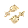 Brass Pave Cubic Zirconia Pendants KK-U009-09D-G-2