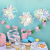 PET Snowflake Pendant Decorations AJEW-WH20020-014B-4