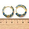 Flower Brass Enamel Hoop Earrings EJEW-R018-06G-5