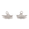 Brass Micro Pave Clear Cubic Zirconia Charms ZIRC-B002-53P-2