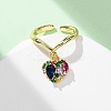 Brass Micro Pave Cubic Zirconia Open Cuff Rings for Women LS-RJEW-U057-22B-G-2