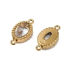 Ion Plating(IP) 304 Stainless Steel Cubic Zirconia Oval Links Connector Charms STAS-K256-22G-02-2