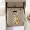 Brass Micro Pave Clear Cubic Zirconia Tree of Life Pendants LS-NJEW-H066-01A-G-1