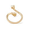Clear Cubic Zirconia Snake Open Cuff Ring RJEW-B043-01-2
