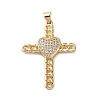 Brass Micro Pave Clear Cubic Zirconia Pendants KK-A212-06I-G-1