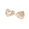 Brass Micro Pave Clear Cubic Zirconia Pendants KK-K351-45C-G-2