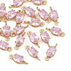 SHEGRACE Brass Pave Cubic Zirconia Oval Connector Charms XGRQ2O174-437B-G-1