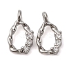Brass Micro Pave Cubic Zirconia Pendants KK-P308-48P-1