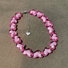 Valentine's Day Acrylic Bead in Bead Heart Beaded Necklaces with Alloy End Chains FS-WG4CF83-01-1