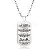 201 Stainless Steel To My Boyfriend Dog Tag Pendant Ball Chain Necklaces FS-WG527E6-36-1