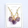 Nuggets Natural Amethyst Pendant Necklaces & Dangle Earrings Sets FS-WGD81FA-01-1