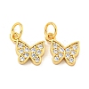 Rack Plating Brass Micro Pave Clear Cubic Zirconia Pendants KK-B093-13B-G-1