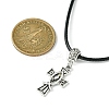 Tibetan Style Alloy Cross Pendant Necklaces NJEW-JN04555-3