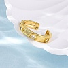Brass Micro Pave Clear Cubic Zirconia Cuff Rings for Women RJEW-Q009-11G-5