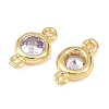 Brass Pave Cubic Zirconia Connector Charms KK-TAC0015-01G-03-2
