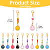 30Pcs 10 Styles Smiling Face Alloy Enamel & Glass Seed Pendant Decorations HJEW-YW00143-3