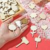 60Pcs 12 Styles Wood Pieces WOOD-CJ0002-05-4