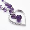 Natural Gemstone Beaded Necklaces NJEW-JN01709-5