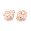 Light Gold Tone Alloy Enamel Pendants FIND-N011-19KCG-2