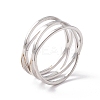 Non-Tarnish Criss Cross 304 Stainless Steel Finger Ring for Women  RJEW-B035-03P-1