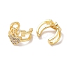 Heart & Word Love Brass Micro Pave Cubic Zirconia Cuff Earrings for Women EJEW-P281-05G-2