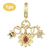 1Pc Valentine's Day Brass Pave Colorful Cubic Zirconia European Dangle Charms KK-YW0002-61-1