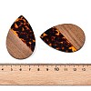 Transparent Resin & Walnut Wood Big Pendants RESI-T058-05C-4