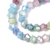 Ombre Effect Dyed Glass Beads Strands GLAA-T025-4mm-09K-3