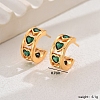 Elegant Heart Brass Cubic Zirconia Stud Earrings GX1194-1-5