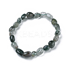 Natural Green Rutilated Quartz Bead Stretch Bracelets BJEW-K213-22-2