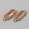 Golden Plated Brass Pave Glass Connector Charms LS-FIND-WH0110-728G-05-2