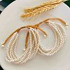 Adjustable Round Shell Pearl Multi-Strand Braided Bead Bracelets for Women WG86BBB-01-2