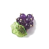 Natural Amethyst Handmade Round Beaded Fruit Pendants PALLOY-MZ00791-02-4