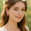 4 Pairs 2 Colors Zinc Alloy Resin Dangle Stud Earrings EJEW-GO0002-04-5