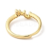 Rack Plating Brass Cubic Zirconia Arabic Letters Adjustable Rings for Women RJEW-S407-10G-07-3