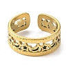 Ion Plating(IP) 304 Stainless Steel Open Cuff Ring for Women RJEW-F166-13G-01-2