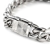 Non-Tarnish 304 Stainless Steel Cuban Link Chains Bracelets for Men & Women BJEW-D031-20P-2