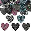 30Pcs 5 Colors Printed Natural Basswood Pendants WOOD-CJ0001-85-1