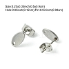 10Pcs 201 Stainless Steel Stud Earring Findings with Hole EJEW-FS0001-14B-4